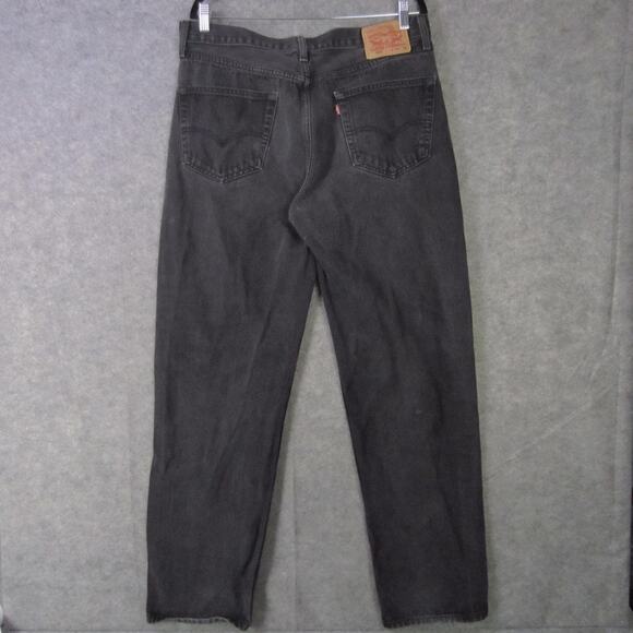 Levis 550 Jeans Mens 36x36 Black Relaxed Fit Tapered Leg Denim Zip Fly 5 Pocket - Picture 5 of 8
